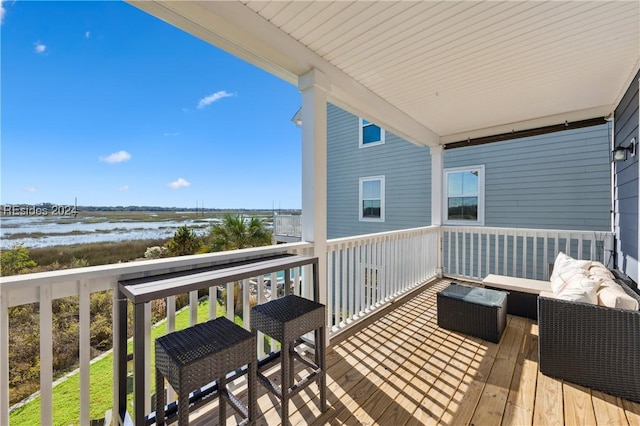 balcony featuring an outdoor living space