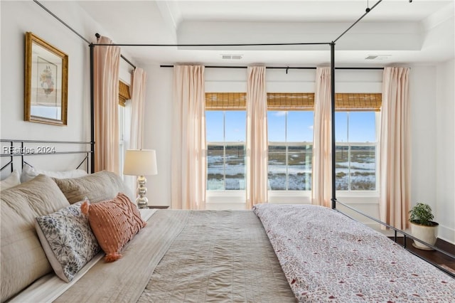 bedroom with hardwood / wood-style flooring