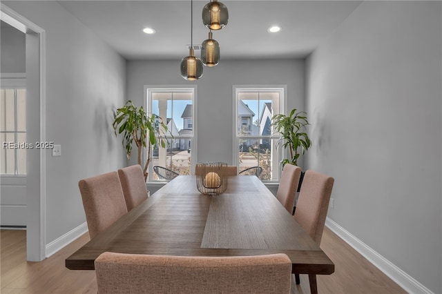 dining room featuring light hardwood / wood-style floors