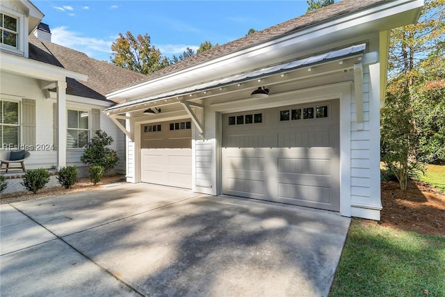 view of garage