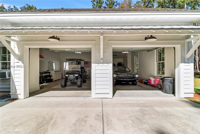 view of garage