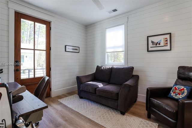 office area with light wood-type flooring