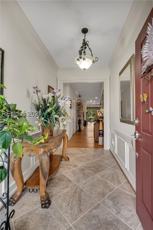 entrance foyer with ornamental molding