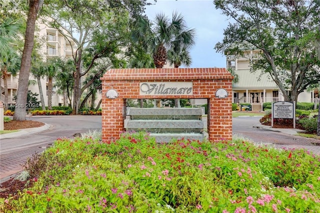 view of community sign