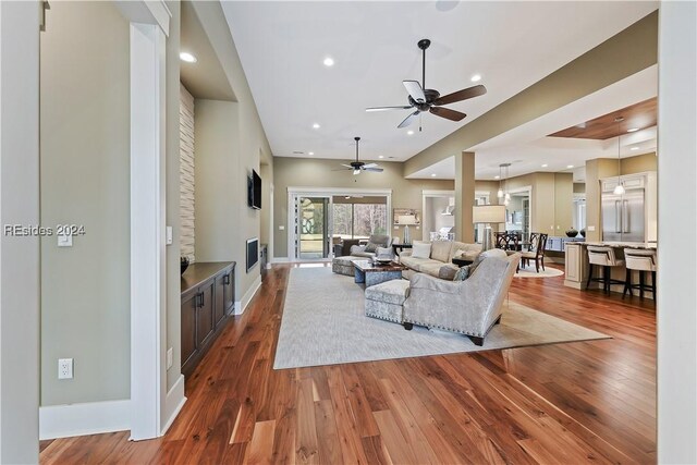 living room featuring hardwood / wood-style flooring