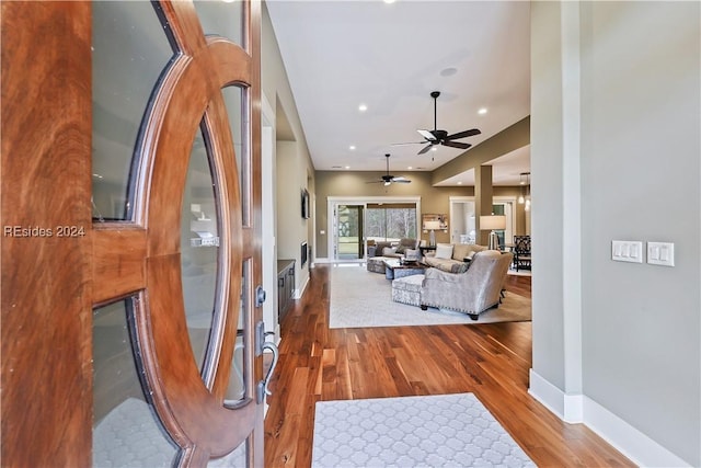 living room featuring hardwood / wood-style flooring