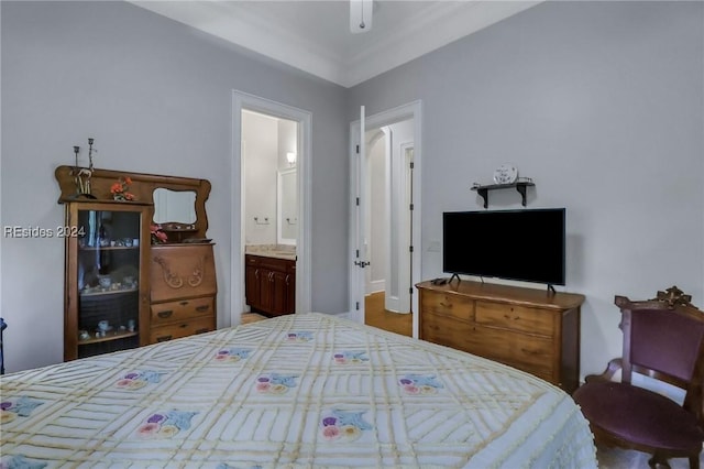 bedroom with connected bathroom