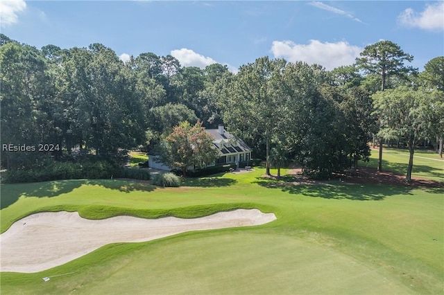 view of property's community featuring a lawn