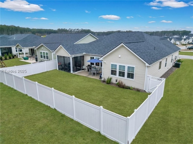 exterior space featuring a patio and a front yard