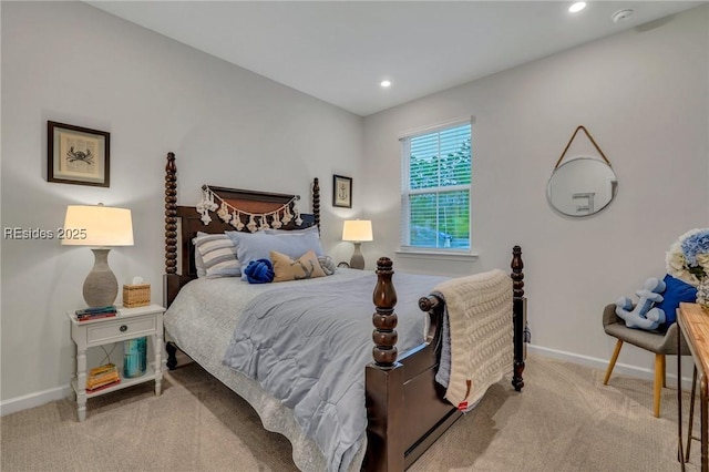 bedroom featuring carpet