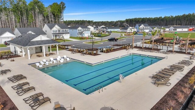 view of pool featuring a patio