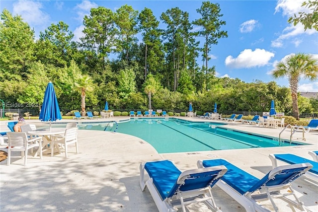 view of pool with a patio area