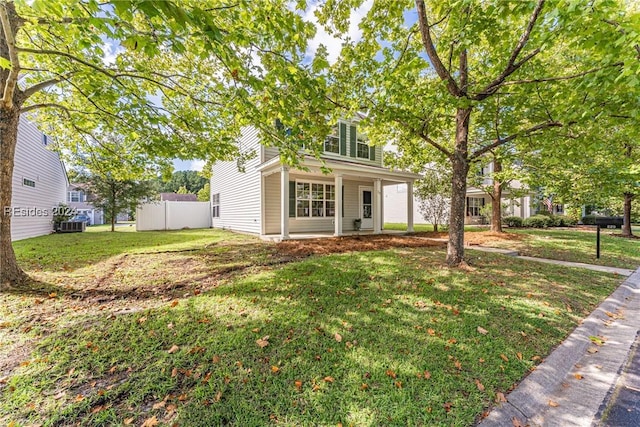 view of front of house with a front yard