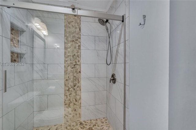 bathroom featuring an enclosed shower