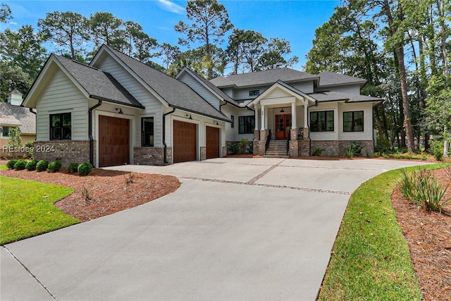 view of front of house with a garage