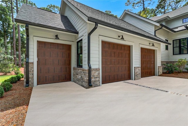 view of garage