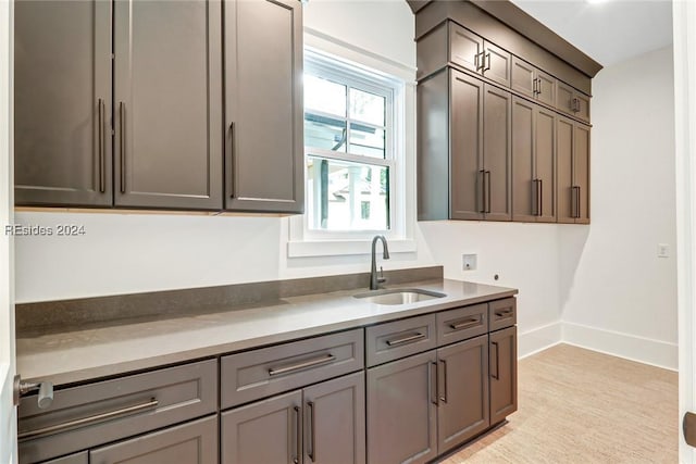 kitchen featuring sink and gray cabinets