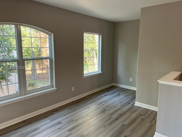 spare room featuring hardwood / wood-style flooring