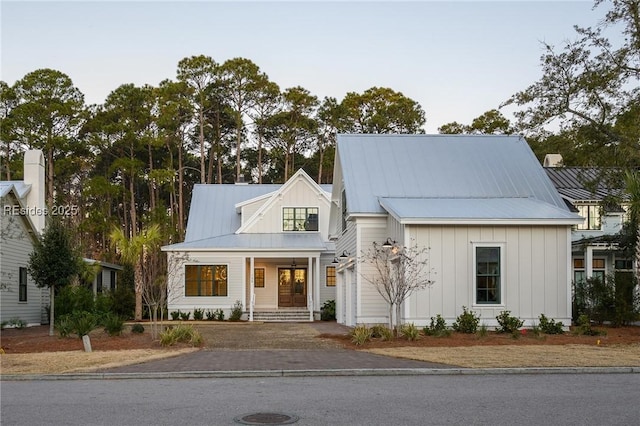 view of modern farmhouse