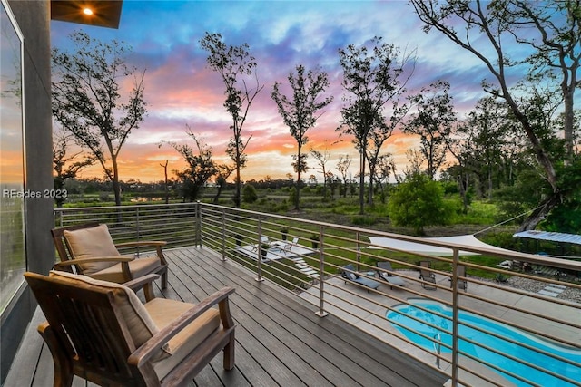 view of deck at dusk