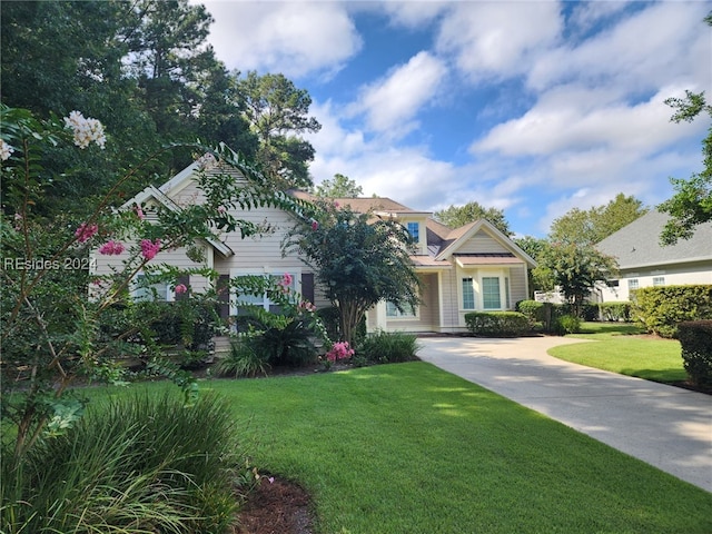 view of front of house with a front yard