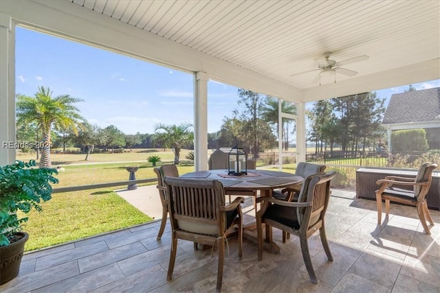 view of patio with ceiling fan