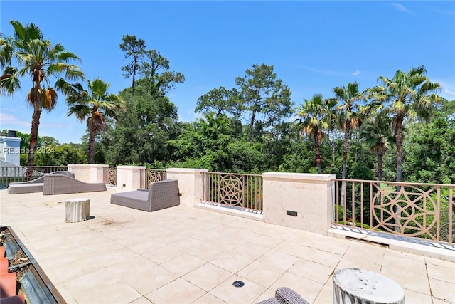 view of patio with an outdoor living space