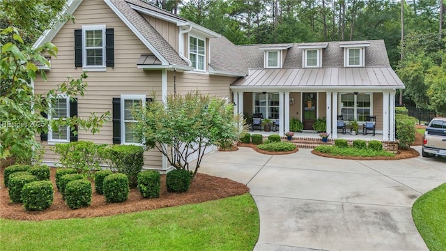 view of front facade featuring covered porch