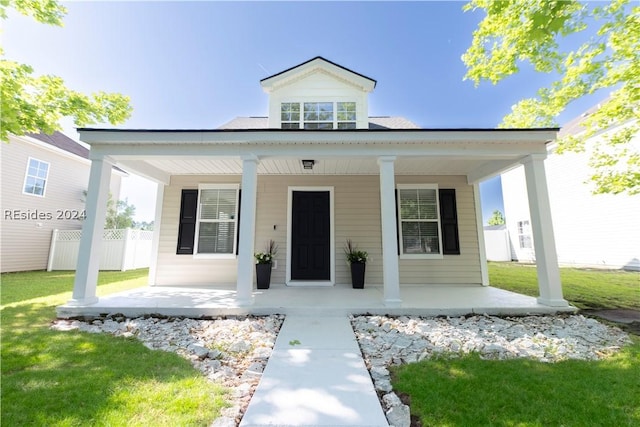 view of front of property with a porch