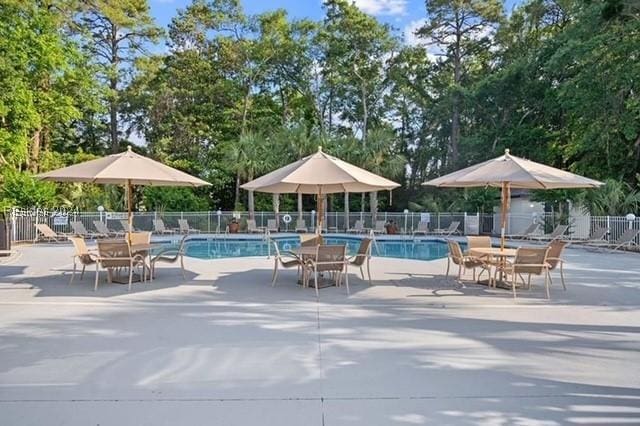 view of pool with a patio area