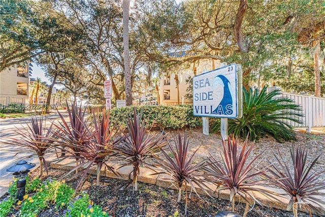 view of community sign