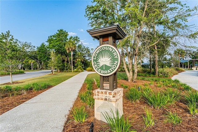 view of community sign