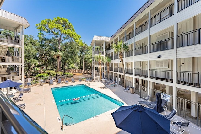 view of pool with a patio area