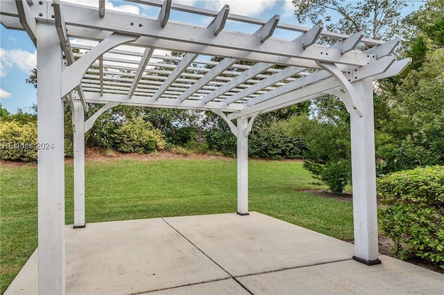 view of patio with a pergola