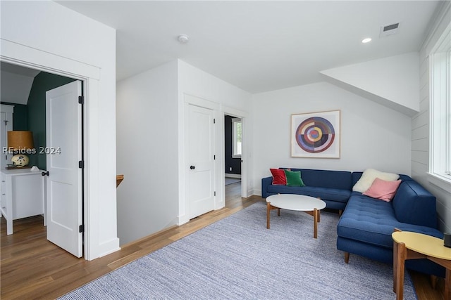 living room featuring hardwood / wood-style flooring