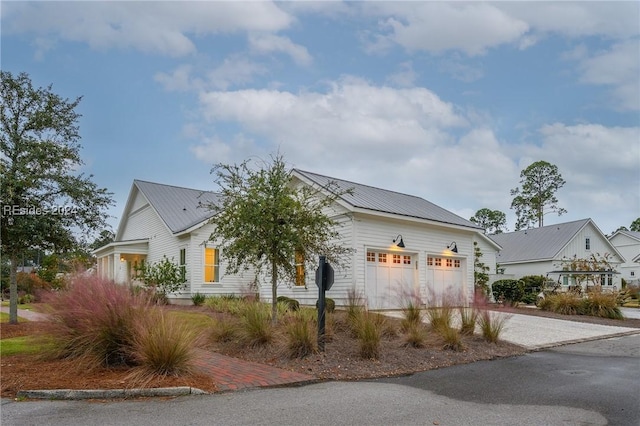 view of front of house with a garage