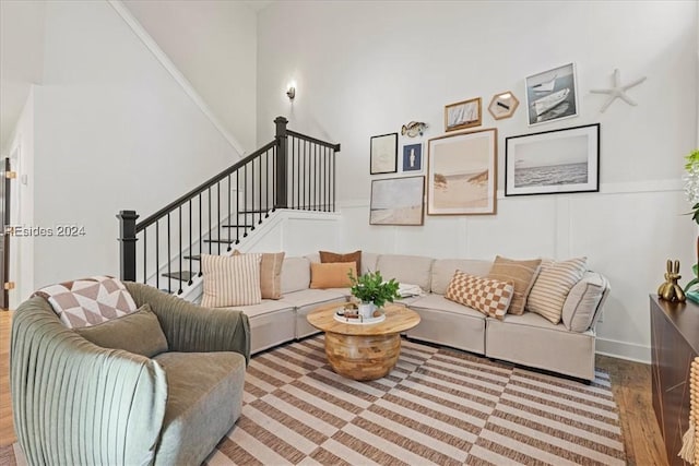 living room featuring hardwood / wood-style flooring