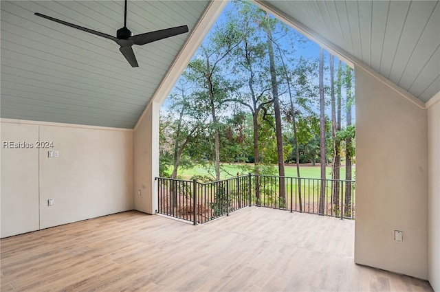 view of patio with ceiling fan