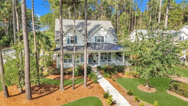 view of front of home with covered porch