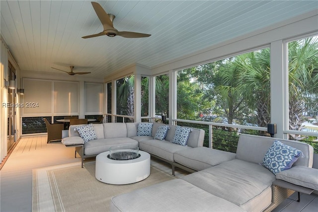 view of sunroom