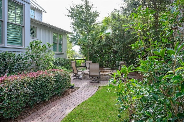 view of yard featuring a patio