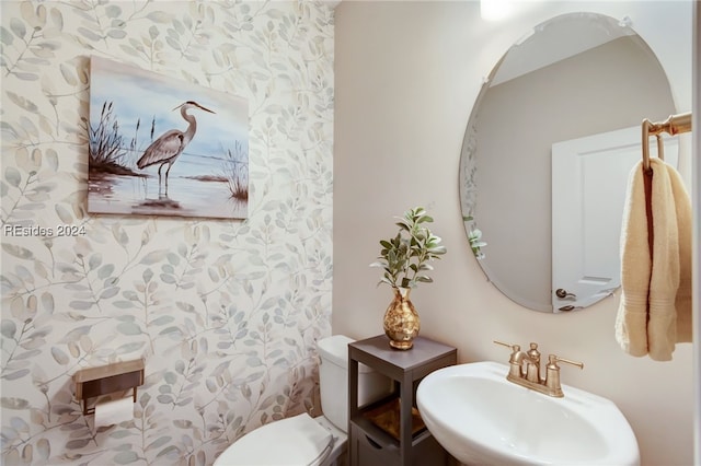 bathroom with sink and toilet