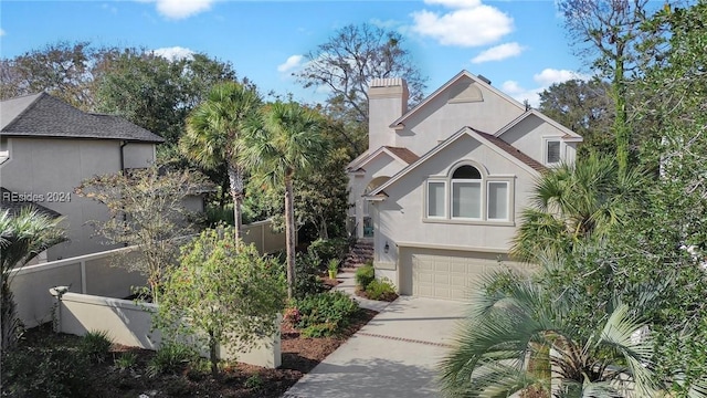 view of front of property featuring a garage