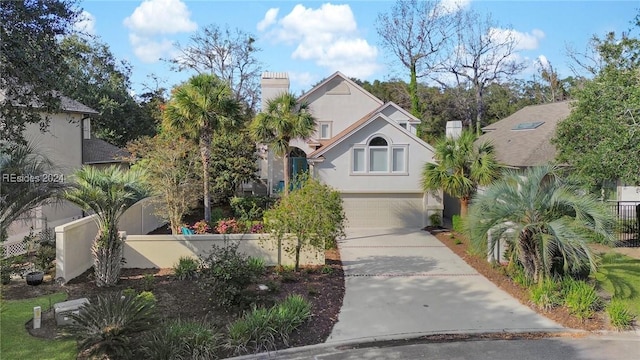 view of front of house with a garage