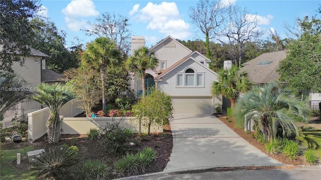 view of front facade with a garage