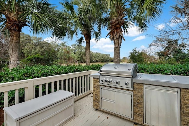 deck with area for grilling