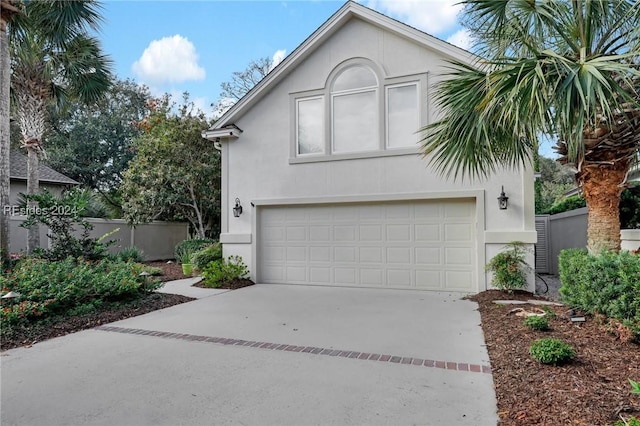 view of front of house with a garage