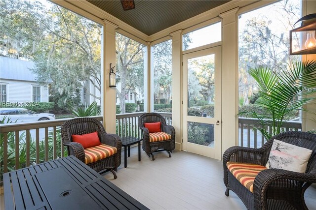 view of sunroom