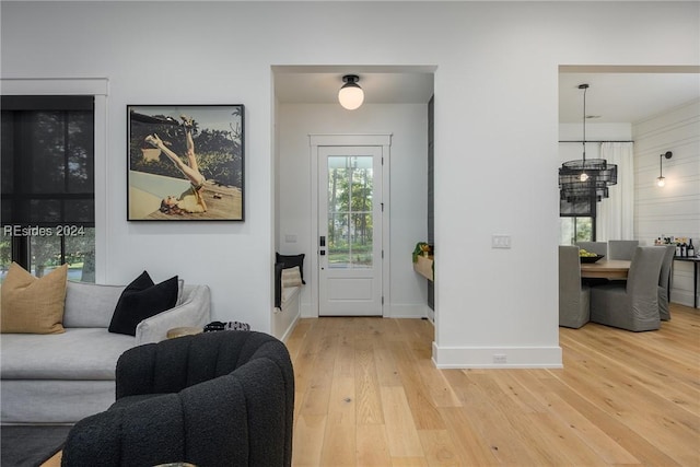 foyer featuring light hardwood / wood-style flooring