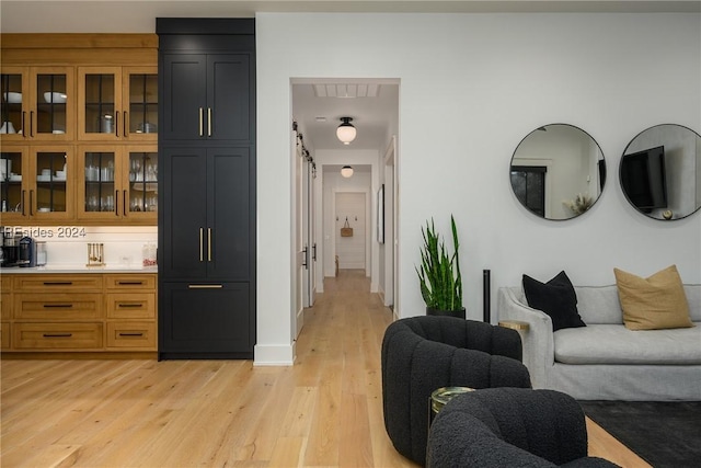 hall featuring light hardwood / wood-style floors